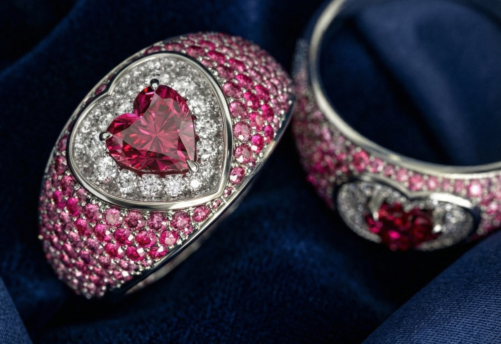 Luxury gemstone ring render style